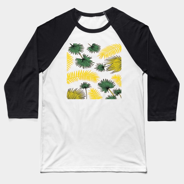 tropical leaf Baseball T-Shirt by iambolders